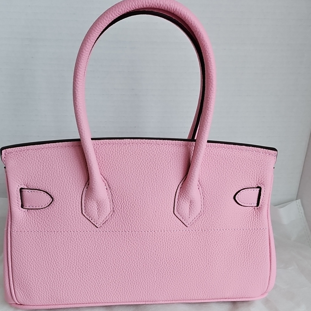 Pink Leather Top Handle bag (Shoulder Birkin Style) - Picture 2 of 11